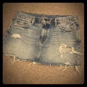 Denim and Supply distressed denim skirt